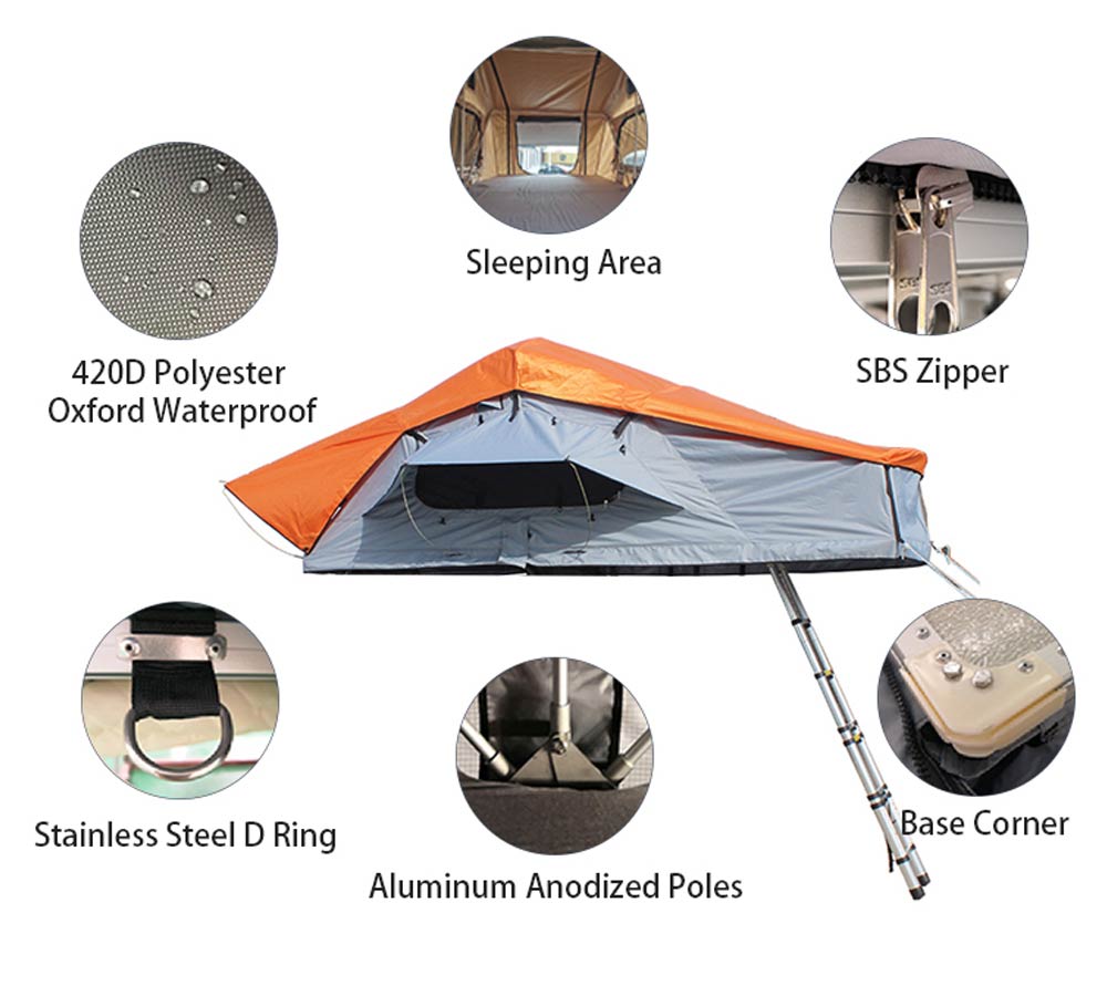 Camping Outdoor Car Tents 3-4 Person Custom Lightweight Insulation Liner Soft Roof Top Tent Camping Outdoor Car Tents 3-4 Person Custom Lightweight Insulation Liner Soft Roof Top Tent
