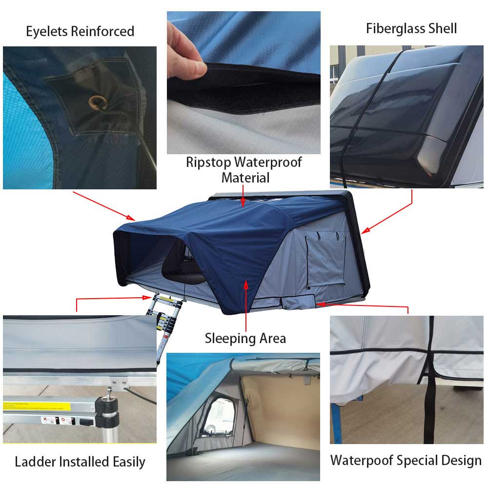 Customized 2500Mm 420D Fiberglass Reinforce Plastic 4 Person Largest Roof Top Tent Hard Shell Insulated Customized 2500Mm 420D Fiberglass Reinforce Plastic 4 Person Largest Roof Top Tent Hard Shell Insulated