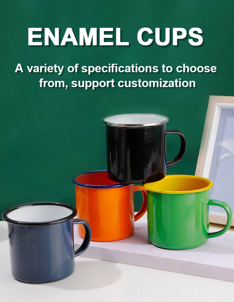 Enamelled Cup Mug Logo Printed Steel Custom Sublimation Travel Camping Enamel Coffee Cup Enamelled Cup Mug Logo Printed Steel Custom Sublimation Travel Camping Enamel Coffee Cup