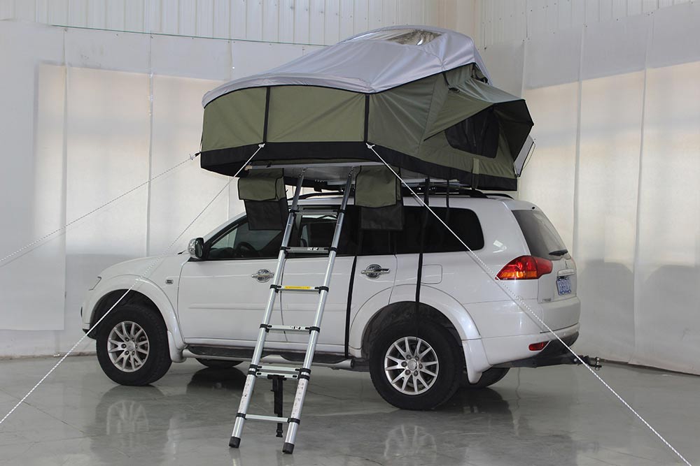 SRT14E Roof Top Tent Outdoor Quality Soft Shell Waterproof Camping Double Slot Rooftop Tent Soft Shell Waterproof Camping Double Slot Rooftop Tent
