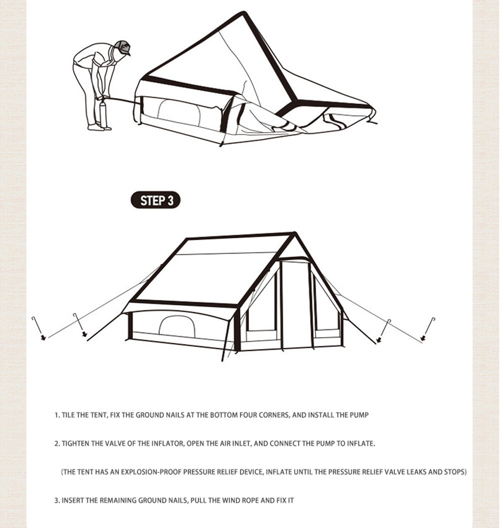 Outdoor Camping Tents Air Pole Canvas Inflatable Tent Outdoor Camping Tents Air Pole Canvas Inflatable Tent