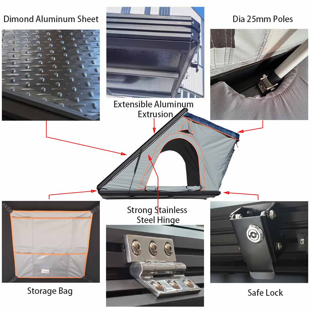 New Style Custom Outdoor 4wd Offroad Camping Aluminium Hard Shell Rooftop Tent New Style Custom Outdoor 4wd Offroad Camping Aluminium Hard Shell Rooftop Tent