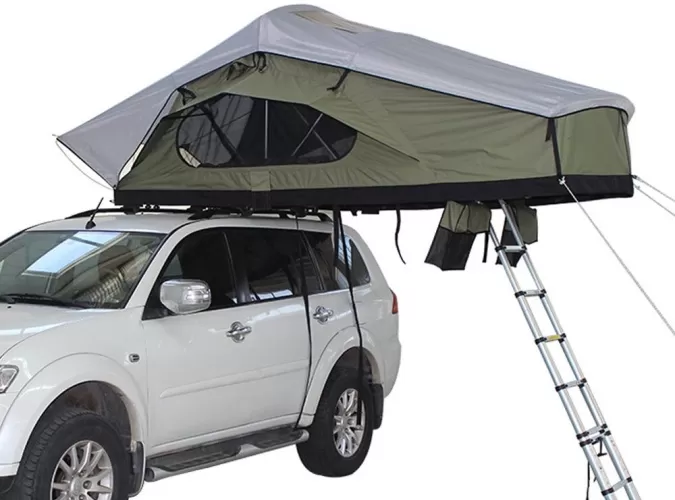 SRT14E Roof Top Tent Outdoor Quality Soft Shell Waterproof Camping Double Slot Rooftop Tent