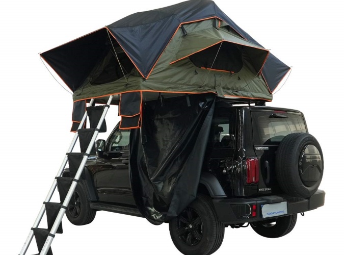 SRT11S Custom Outdoor Camping 4 Person Top Roof Tent  Car Rooftop Tent Soft Shell Roof Top Tent